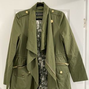 Guess Green military style long jacket